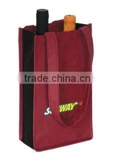 Promotional 90 GSM nonwoven two Bottle Wine Bag