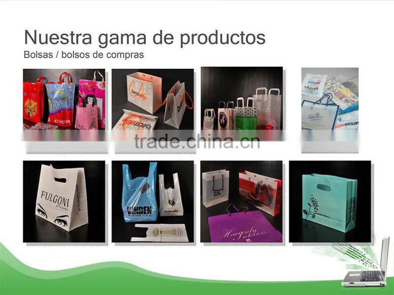 cheap LDPE/HDPE plastic bag shopping bag with die cut handle