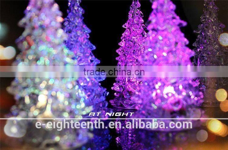 Mini Color Changing Icy Crystal LED Christmas Tree Decoration Light Night Light