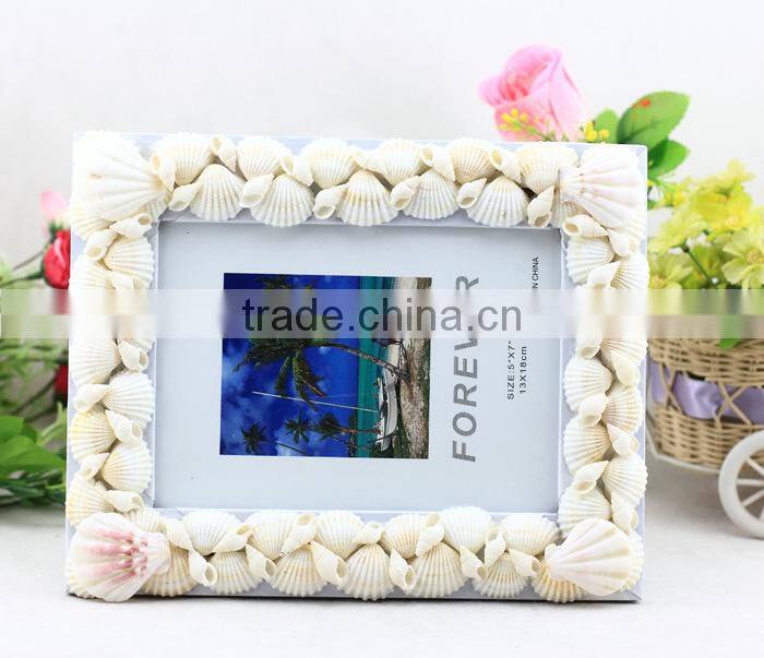 Hot Sale Beautiful Shell Powder Pearl Picture Frame Wholasale Creative Picture Frame Souvenir Picture Frame