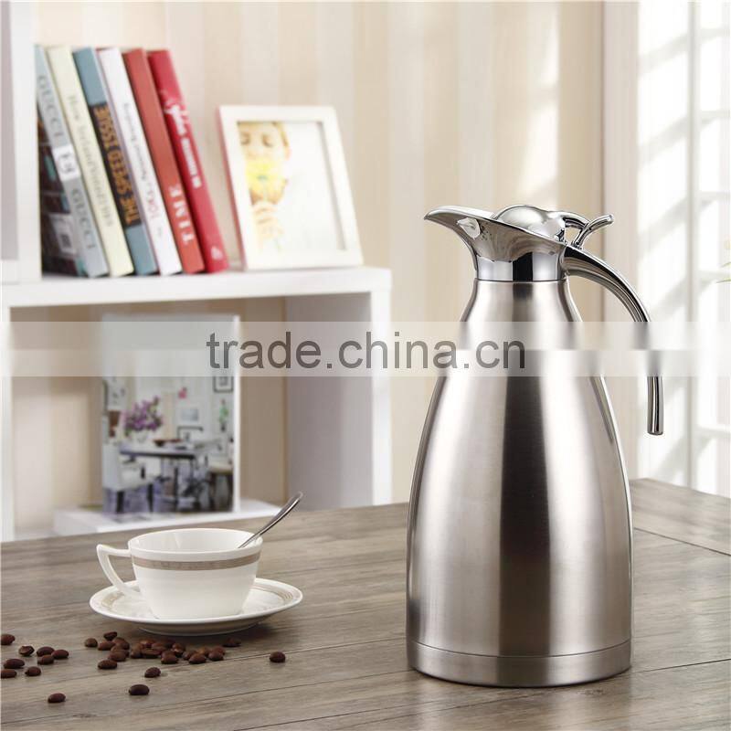 Hot sale 2L metal stainless steel short mouth insulated water pitcher