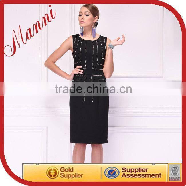 15DR204 sleeveless Black sexy tight Bandage dress Wholesale