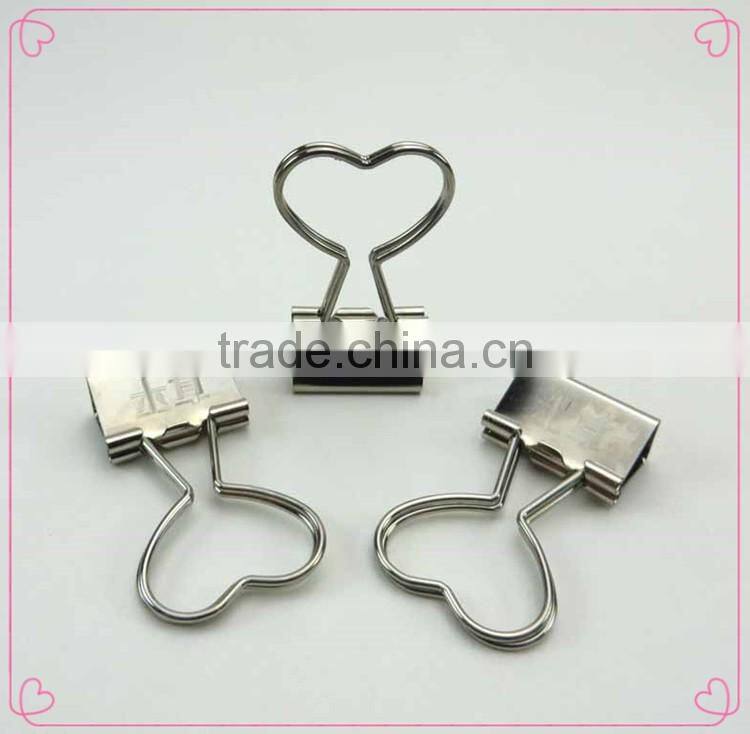 Office stationery assorted shapes metal binding clips