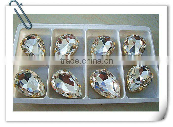 crystal round flat back button