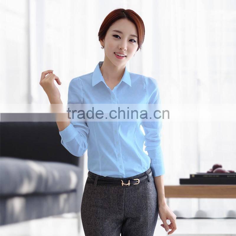 latest made to measure long slim fit cotton shirt for elegant business lady