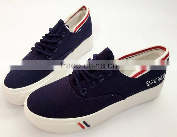 GZY 2017 new design fashion women white canvas shoes wholesale
