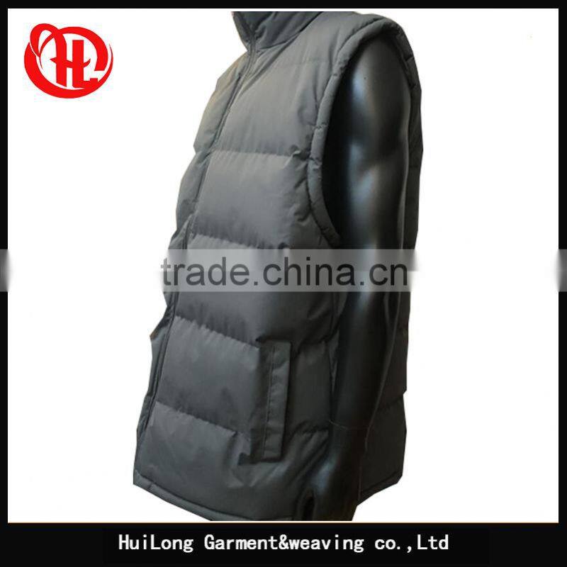 Simple style grey color polyester vest for men