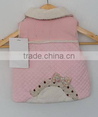 baby girl cute flower printed waistcoat for autumn and winter