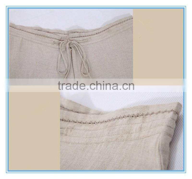 Top Fashion Women Linen Loose Pants In Garment Dye