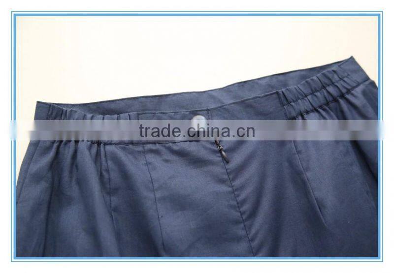 Linen Long Sleeve Royal Formal Women Skirt Suit With Organza Fabric