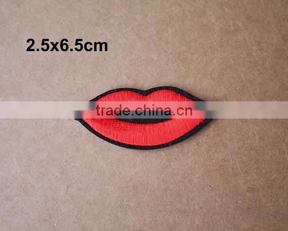 2017Customized kiss lip Embroidery Patch, virious lip Embroidered Brand Logo Patch