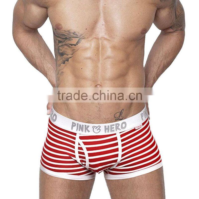 stripe cotton custom waistband logo for men underwear wholesale