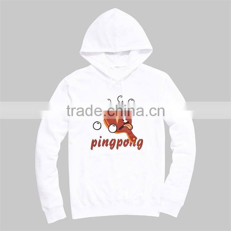 White print 100% fleece polyester hoodies wholesale lightweight hoodie