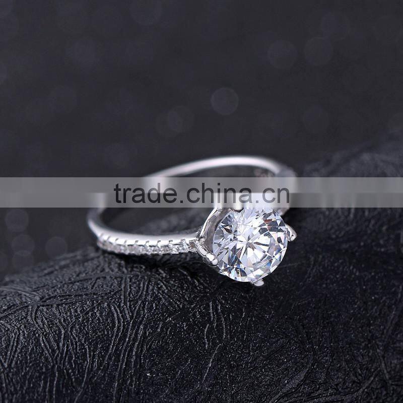 Hotsale inspiratioanl jewelry classical wedding bands s925 silver CZ rings