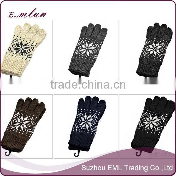 Double wool fleece warm gloves/thickening knitted glove