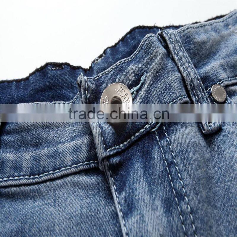 The new men's fashion men's jeans brand jeans hole personality male personality Slim comfortable pants