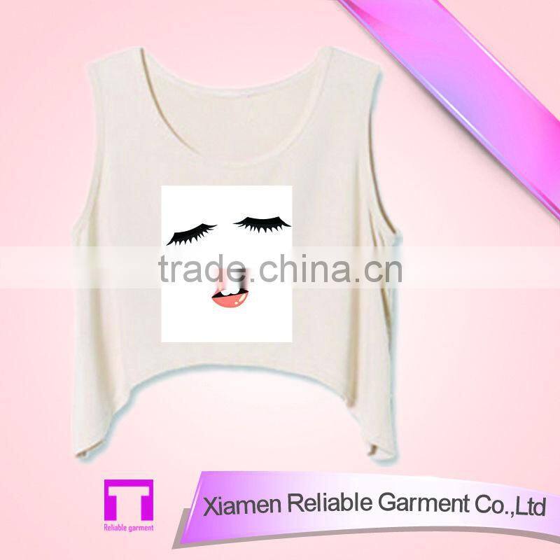 100%cotton girls clothing summer top fashion cheap chinese tank top wholesale