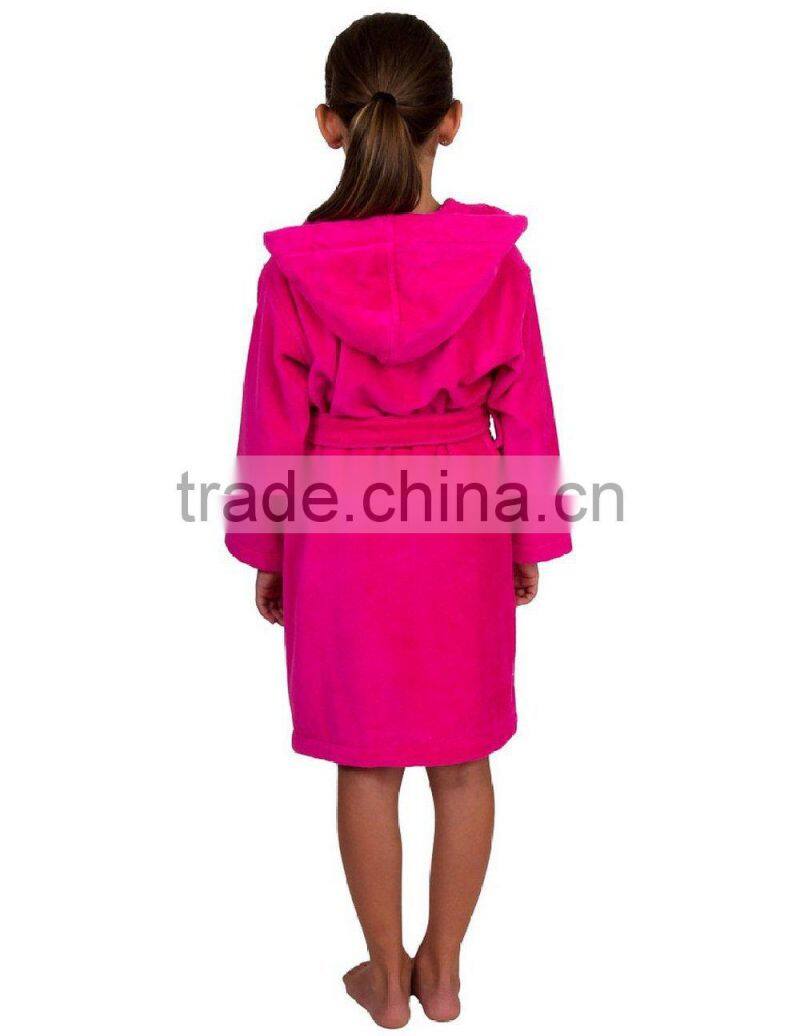 100% cotton custom children hooded bathrobe