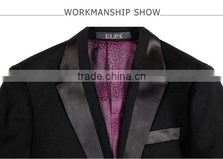 ELPA latest design handsome black kids suits three pieces boys school uniform suits