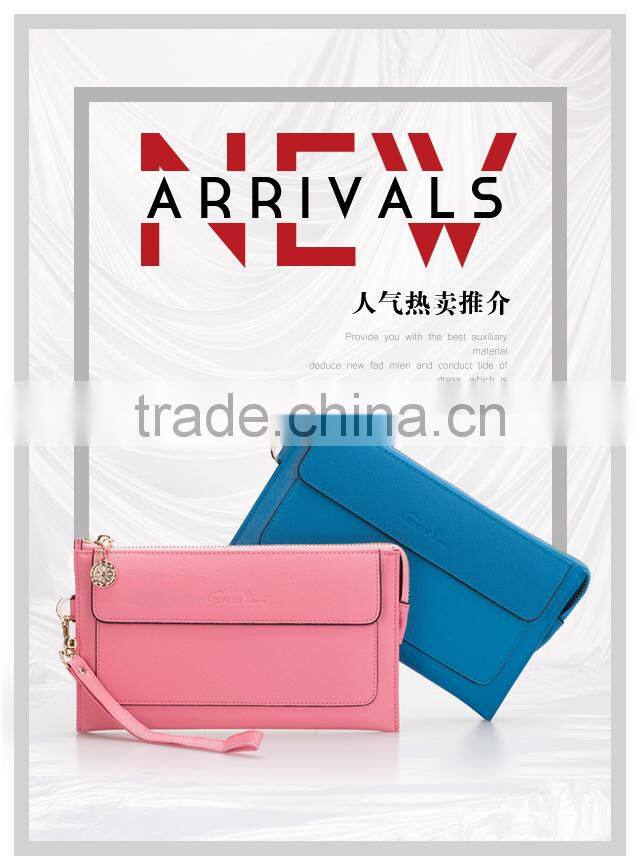 Wholesales Guangzhou Genuine Cow Leather Ladies Envelope Clutch Bag Women Clutch HandBag