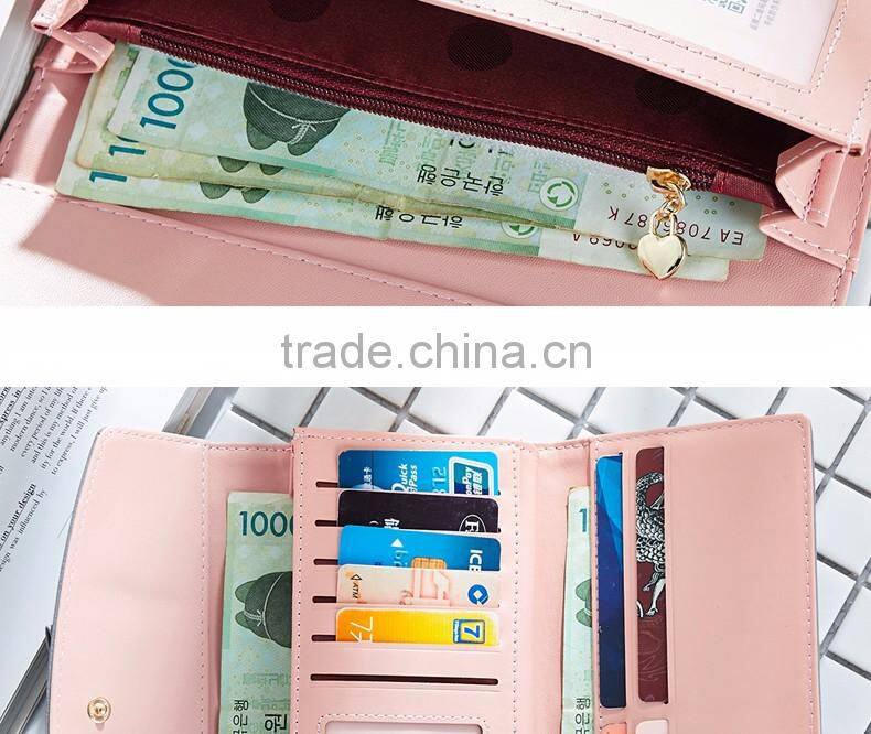 Wholesale Cheap Price Fashion Women Beauty Money Clip Bowknot Wallet &Purse