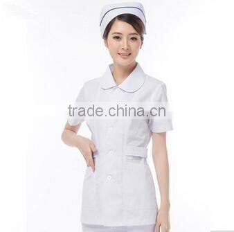 Short Sleeve White Blouse Nurse Uniform White Hospital Scrub Tops