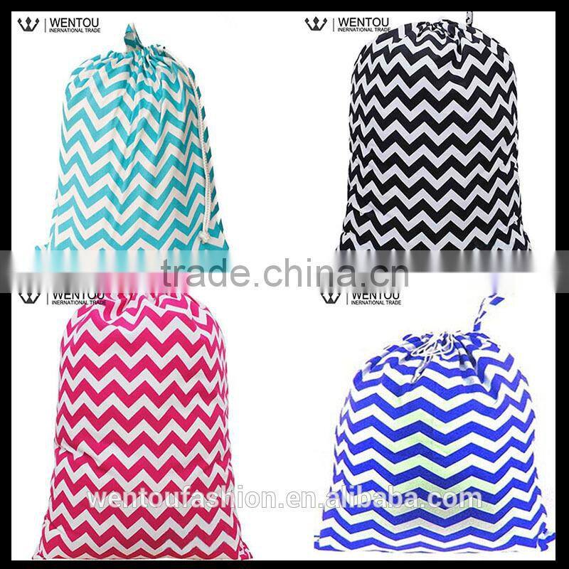 China Alibaba Chevron Polka Dot Cotton Laundry Bag For College