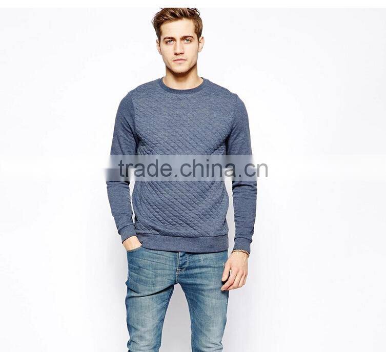 new antumn blue quilting seam casual pullover hoodies