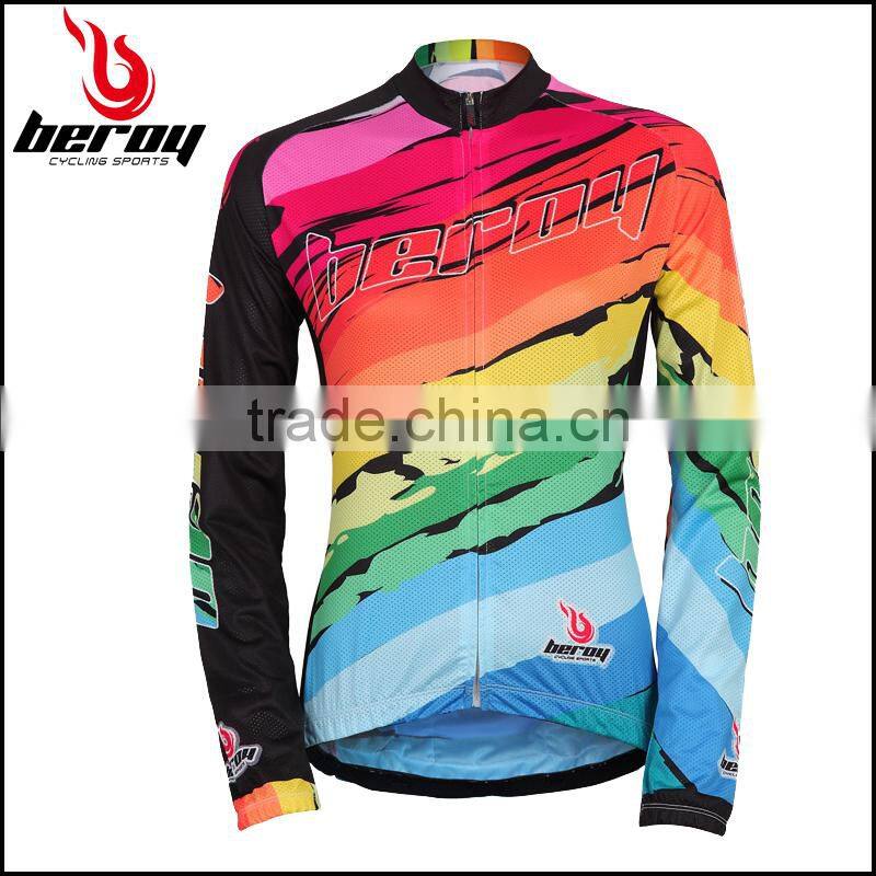BEROY No Minimum Order Cycling Jersey, Neon Long Sleeve Cycling Apparel