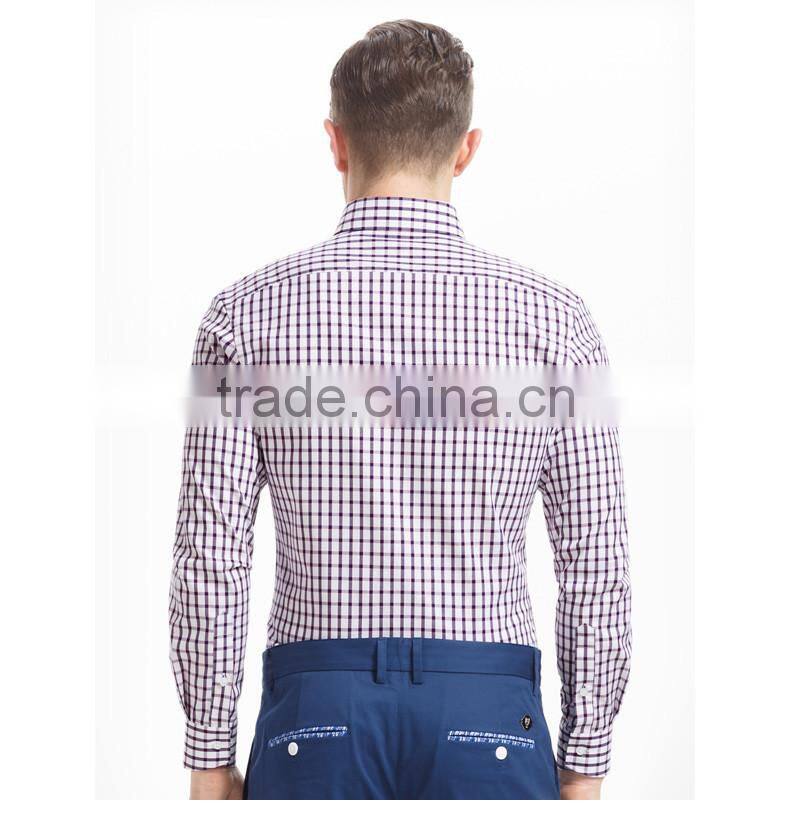 High quality classic check pattern free size wrinkle free shirt for business man