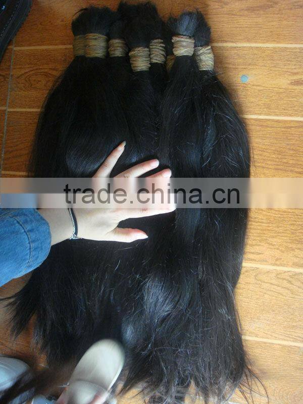 remy braided hair cut directly from girls, wholesale human hair material for making hair products