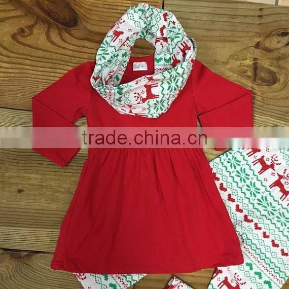 Christmas Reindeer Baby Girls Red Clothes Long Sleeve Cotton reindeer icing Pants Outfits boutique suit designs photo