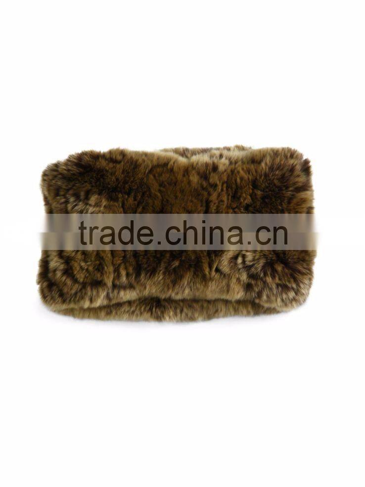 YR169A Top quality Real Rex Rabbit Fur Elastic Headband Snood two way Soft Touch Rabbit Fur Headband/Collar