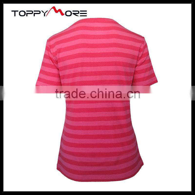 T092-1533P OEM Striped T Shirt Wholesale China, 95%Cotton Shirts High Quality