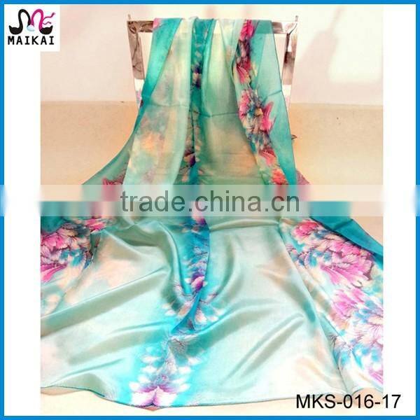Wholesale new fashion floral print indian silk scarf