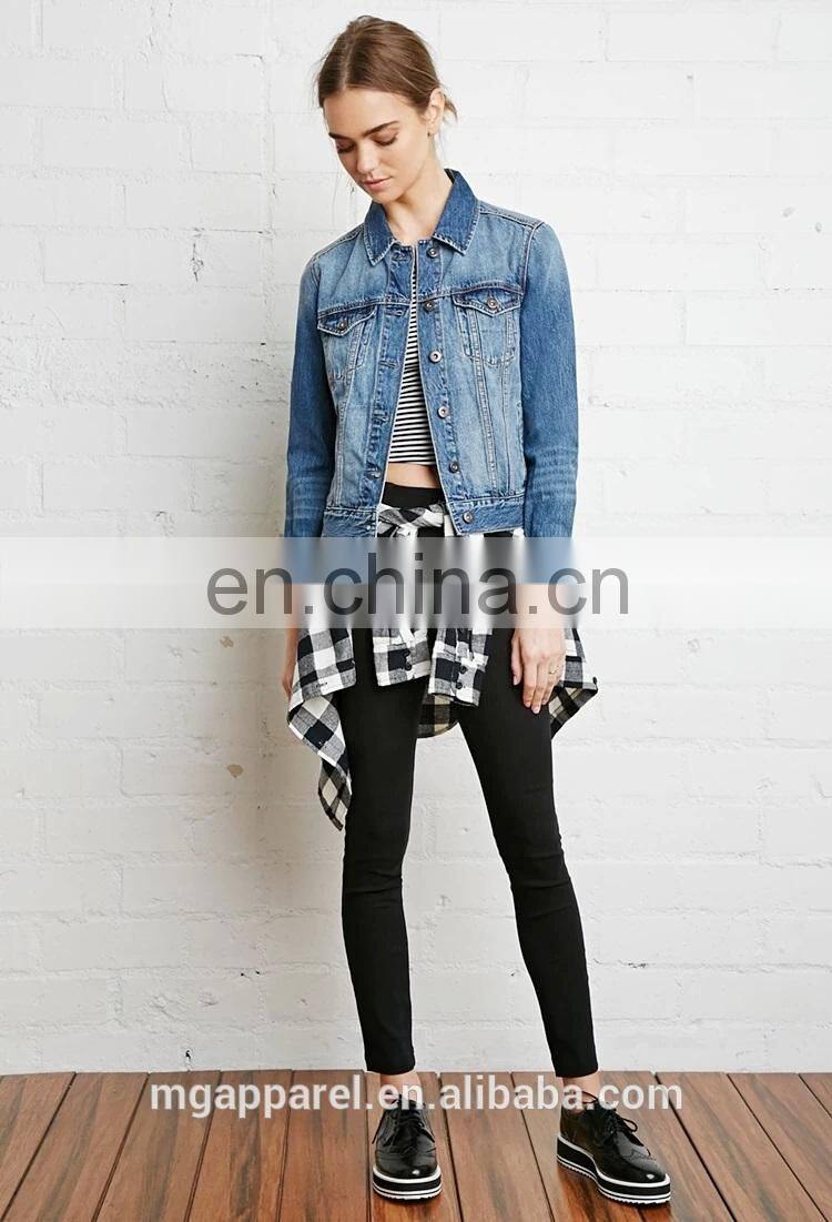 china factory supply long sleeve classic denim jacket women cheap wholesale