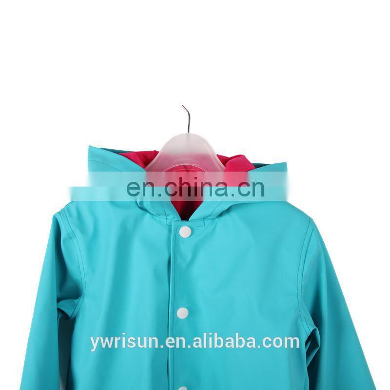 PUKR17001 Wholesale Kids Raincoat Children Sky Blue PU Raincoats For 2-10 Y