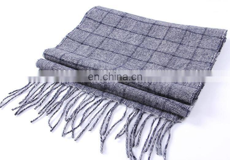inner mongolia 2017 autumn winter woolen thick men warm classic plaid long tassel wool scarf