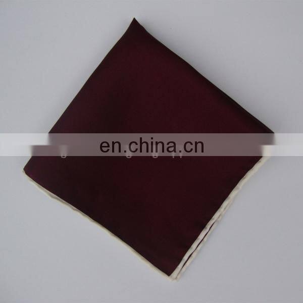 Hand Rolled 100% Silk Pocket Square Solid Marrone Color