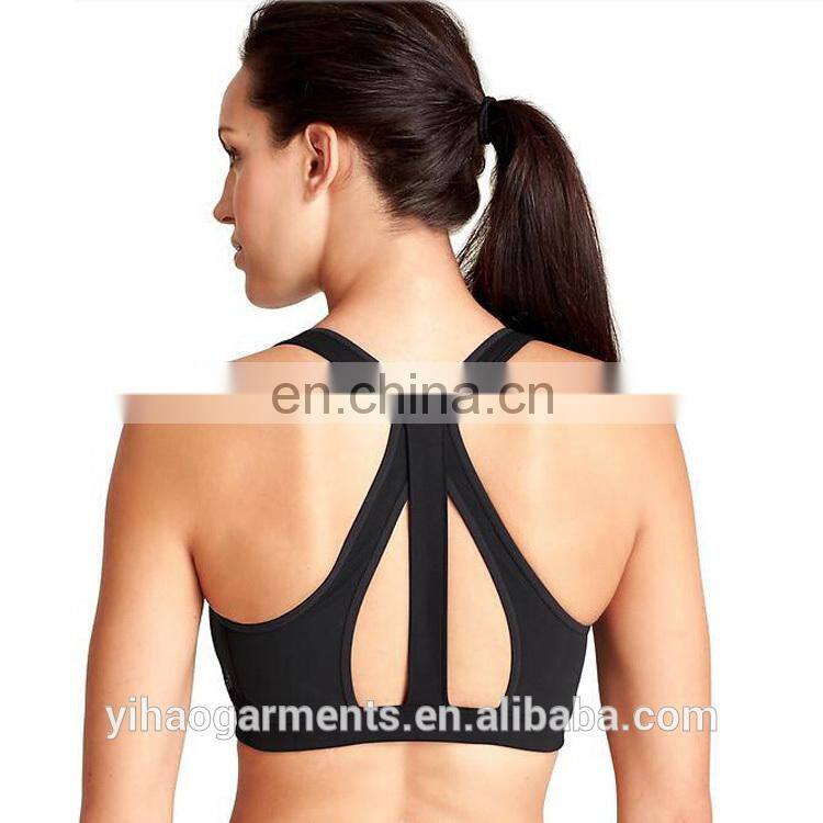 Yihao new design custom nylon/spandex dry fit womens gym wear, sport wear, fitness wear sexy yoga bra