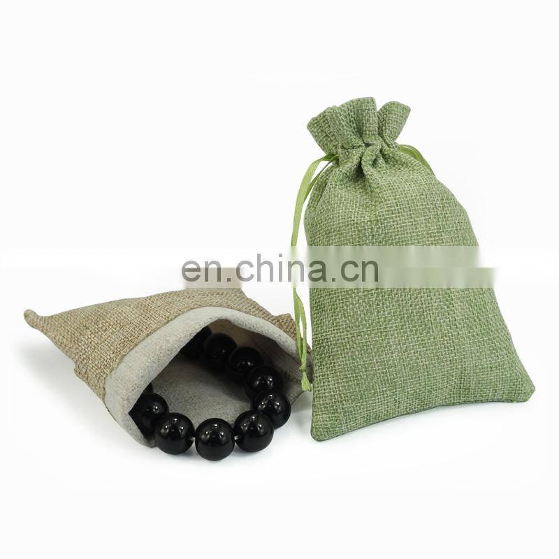 OEM linen drawstring soap pouch bag