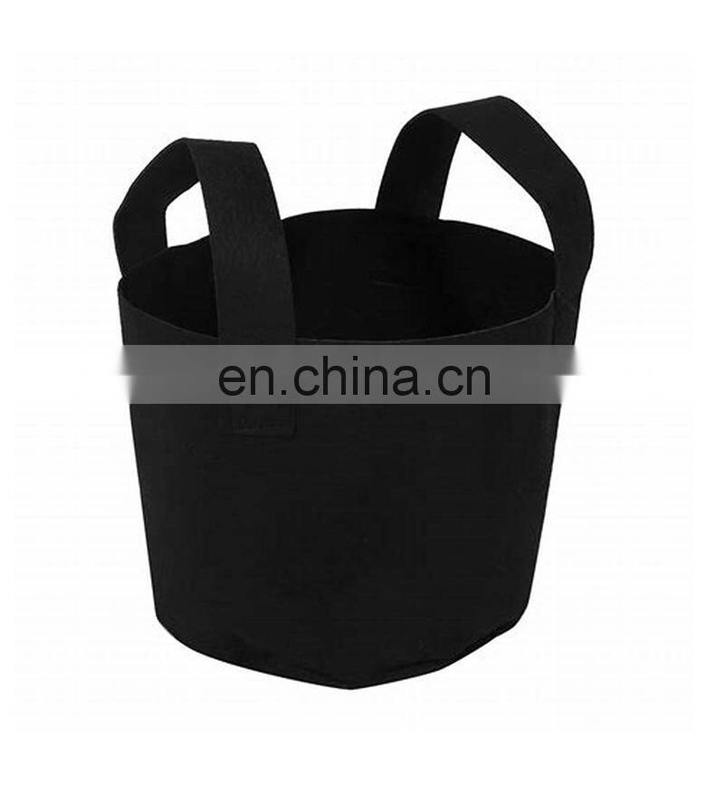 5 Pack 15 Gallons Heavy Duty Thickened Nonwoven Fabric Pots Grow Bags with Strap Handles Tan