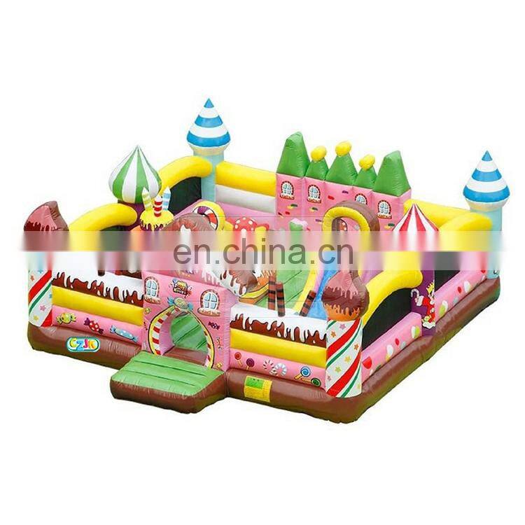 commercial grade PVC chocolate cake china inflatable fun city for sale