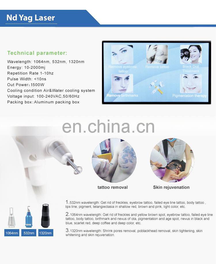 Q switched nd yag laser birthmark removal tattoo removal laser device with CE approved