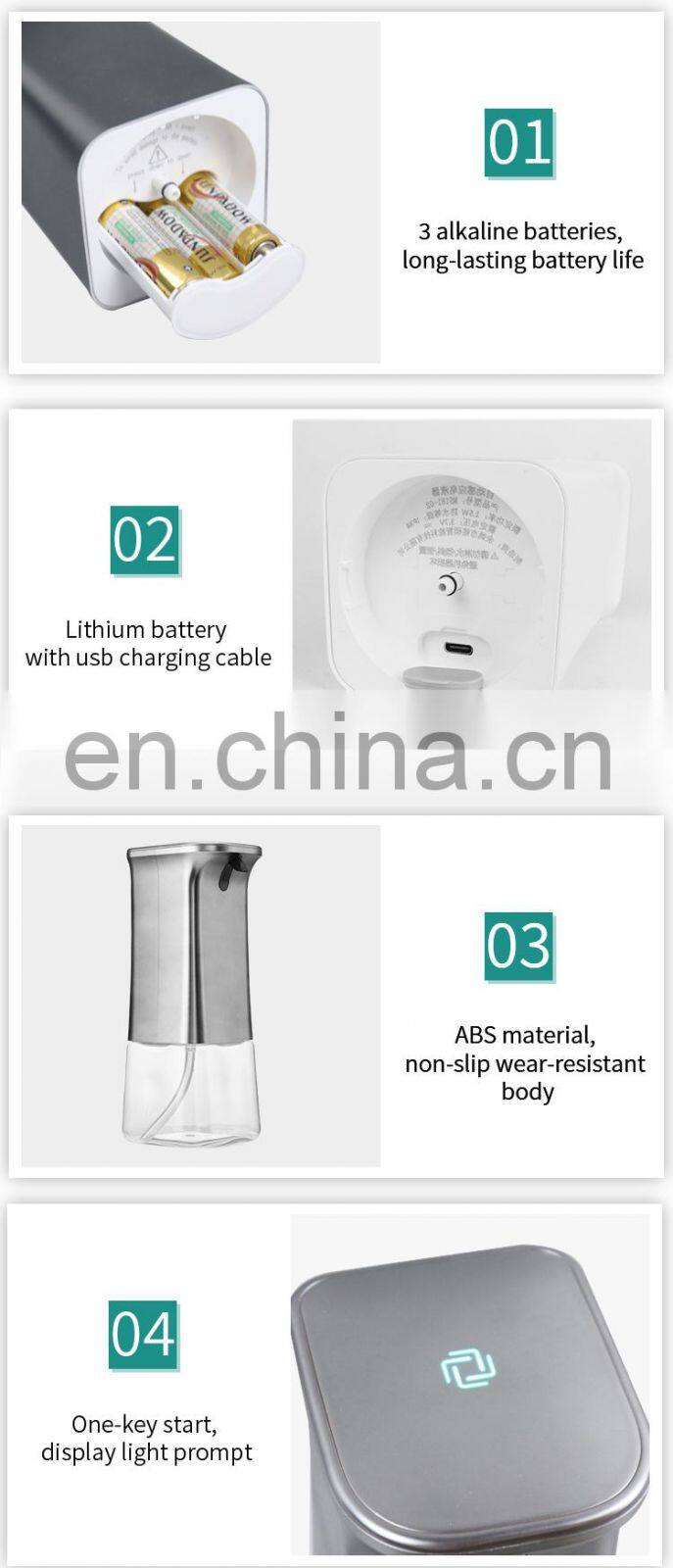 Usb charging automatic liquid soap dispenser wall mounted automatic touchless soap dispenser motion sensor