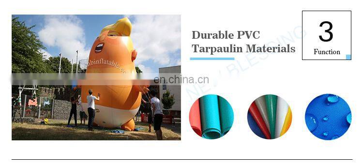 High-quality PVC/ Oxford cloth big finflatable nappy-wearing Donald Trump baby ballon set for protest NB006-4