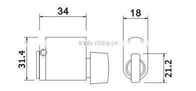Trust 34mm Brass oval single lock cylinder