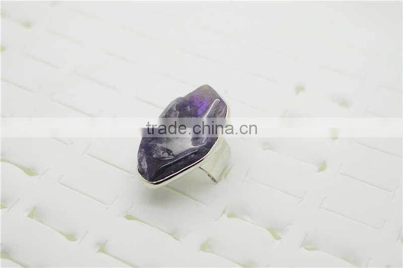 2014 New style natural agate wire wrapped jewelry ring