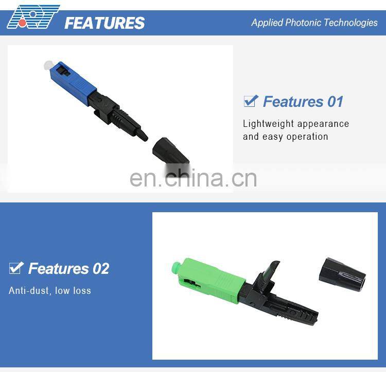 fiber optic SC fast connector quick connector assembly