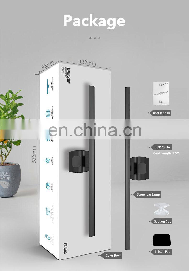 3 Color Temperature Stepless Dimming Screenbar light desk lamp computer laptop led USB screen Bar hanging light Lamp